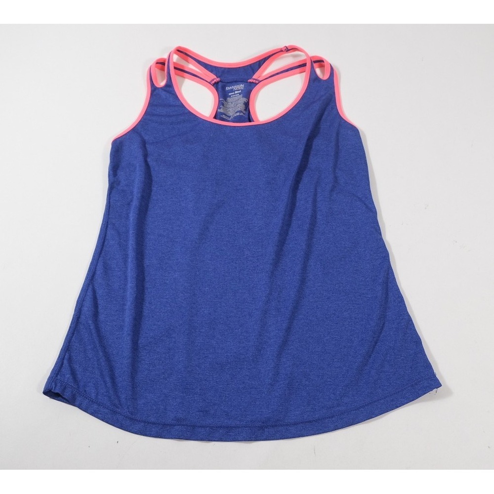 Danskin Now Tank Top Womens S Small Blue Peri Pop Heather Racerback Activewear